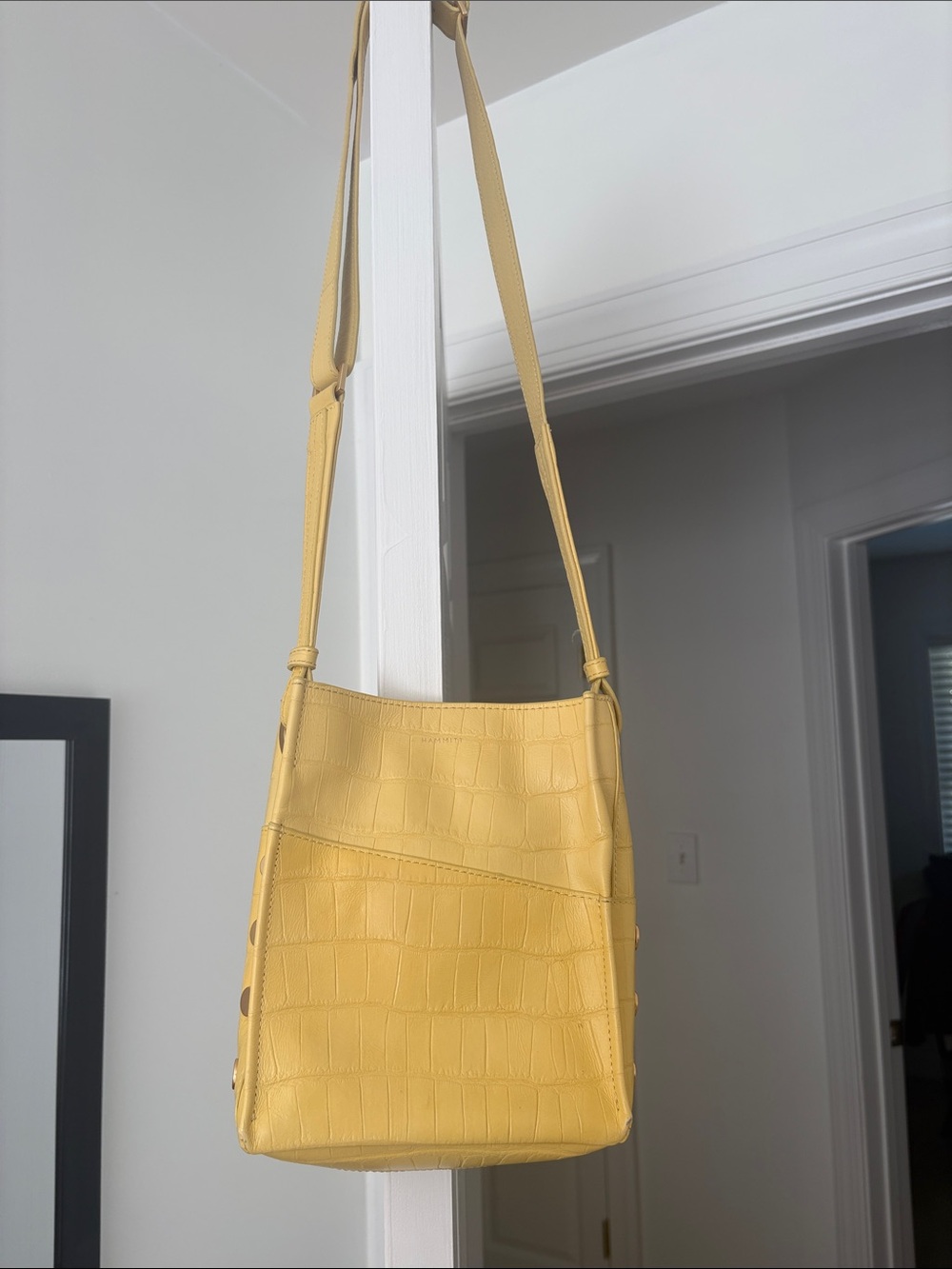 Hammitt Yellow Croc-Embossed Shoulder Bag
